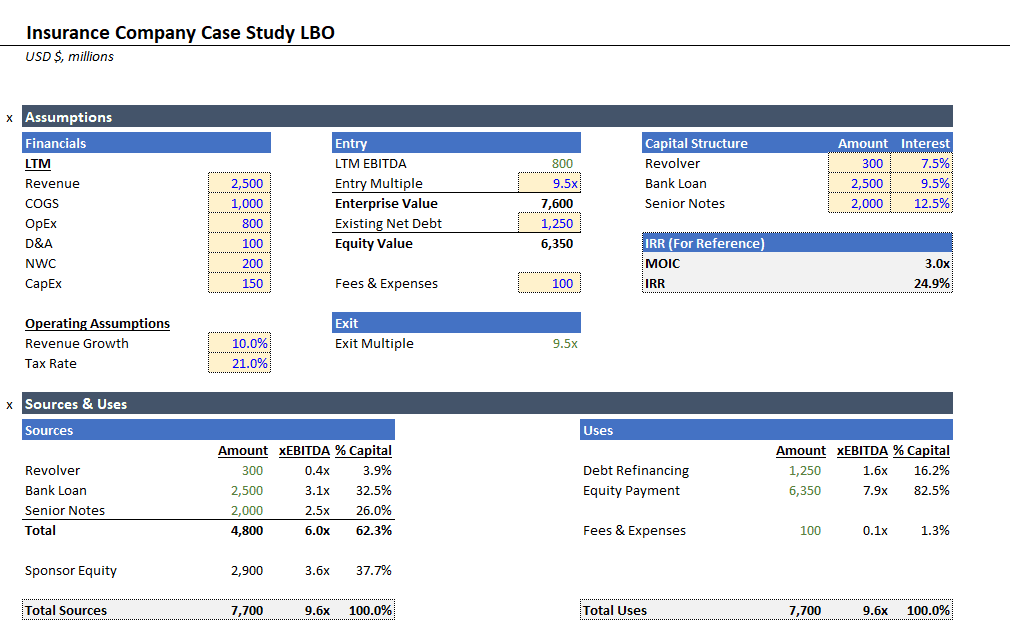 Download Insurance LBO Excel file